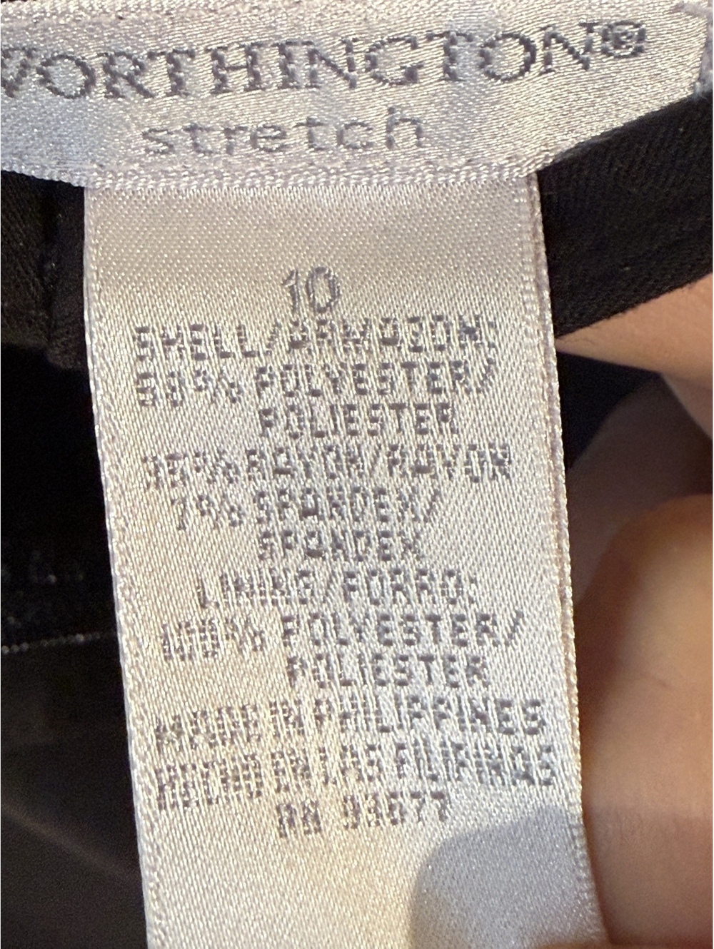 Worthington Classic Black Skirt Lined Size 10 - Picture 6 of 6